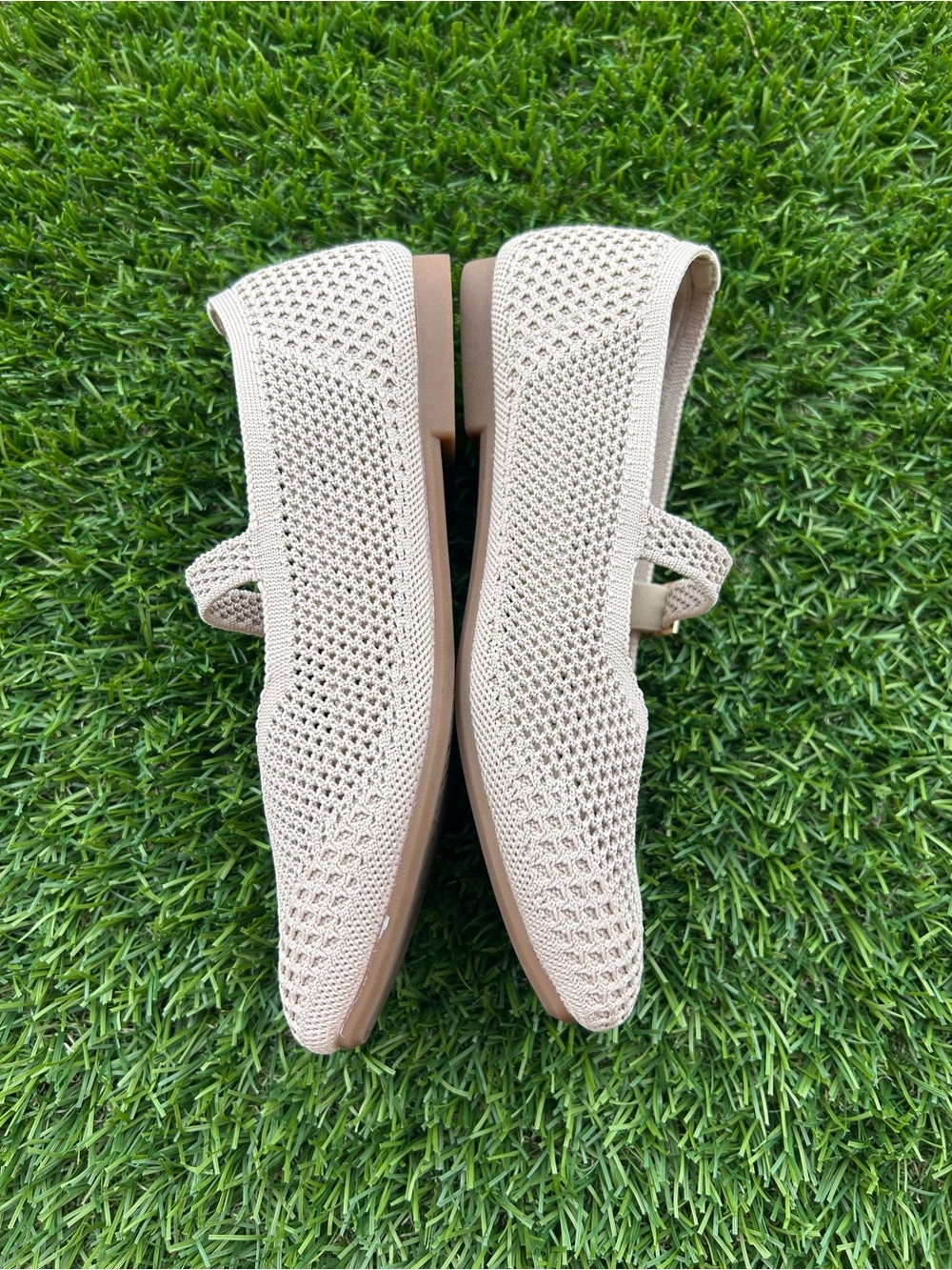 Frank Mully Comfort Soft Women’s Beige Knitted Mary Jane Flats size 8 - Picture 4 of 6